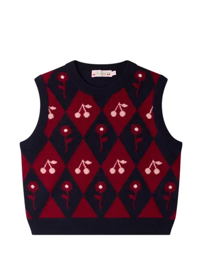 Bonpoint Kids' Sweater Vest Wool "maelle" In Multi