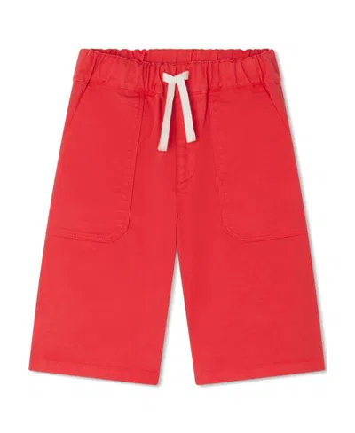 Bonpoint Kids' Logo-patch Cotton-blend Shorts In Red