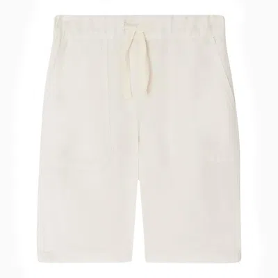 Bonpoint Syl White Linen-blend Bermuda Shorts In Neutral