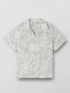 Bonpoint Steve Floral-print Cotton Shirt In Green