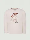 Bonpoint Dog-print Long-sleeve Sweatshirt In Pink