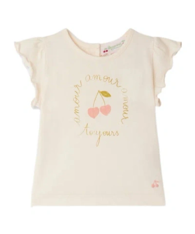 Bonpoint T-shirt With Cherry Print In Pink