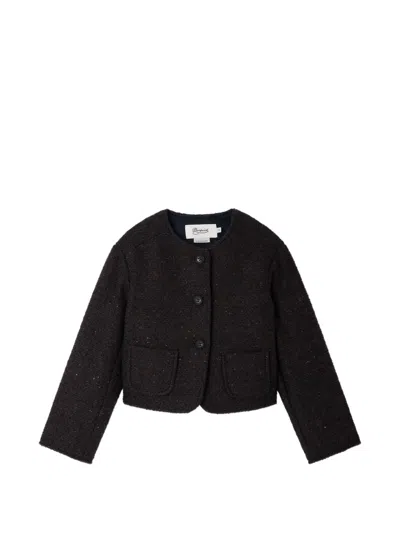 Bonpoint Kids' Tabitha Button-down Jacket In Brown