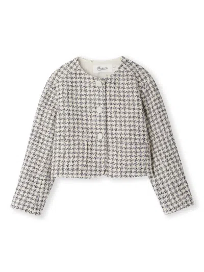 Bonpoint Kids' Tabitha Cotton-blend Tweed Jacket In Blue