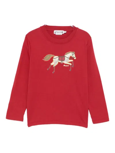 Bonpoint Kids' Tadda Horse-graphic Top In Red