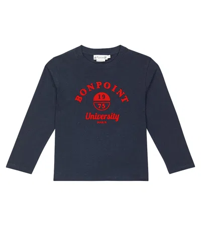 Bonpoint Kids' Tadda Long Sleeve Cotton Shirt In Navy