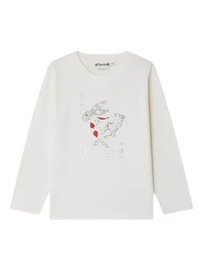 Bonpoint Kids' Tadda Rabbit-print Top In Neutral