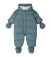 Bonpoint Hooded Quilted Snowsuit In Blue