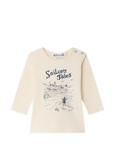 Bonpoint Babies' Tahsin Graphic-print Long-sleeve T-shirt In Neutral