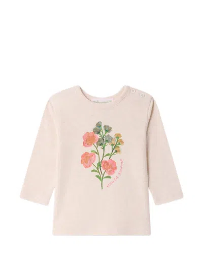 Bonpoint Babies' Tahsina Floral-print Long-sleeve T-shirt In Pink