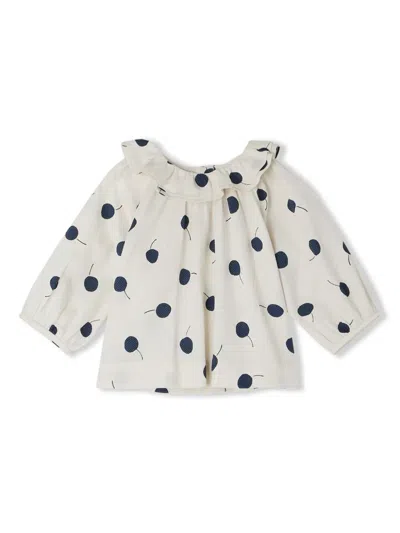 Bonpoint Babies' Taj Cherry-print Blouse In White