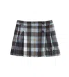 Bonpoint Talissa Checked Wool Skirt In Grey