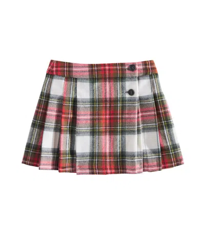 Bonpoint Kids' Talissa Checked Wool Skirt In Bunt