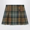 Bonpoint Talissa Kilt Skirt In Wool With Check Pattern In Green