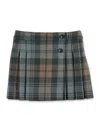 Bonpoint Talissa Pleated Tartan Wool Skirt In Multi