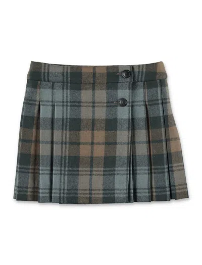 BONPOINT BONPOINT TALISSA PLEATED TARTAN WOOL SKIRT