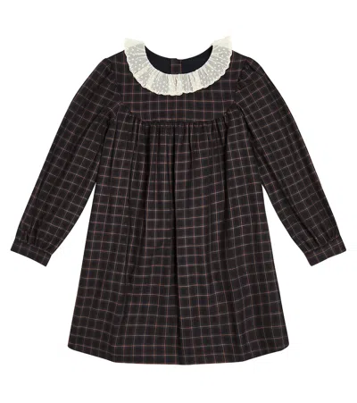 Bonpoint Kids' Tamiko Checked Cotton Dress In Multicoloured