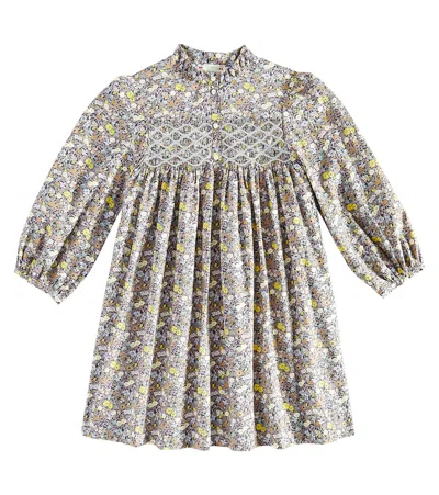Bonpoint Kids' Tamsin Floral Cotton Dress In Multicoloured