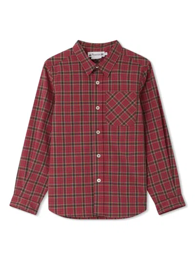 Bonpoint Kids' Tango Checked Cotton Shirt In Red