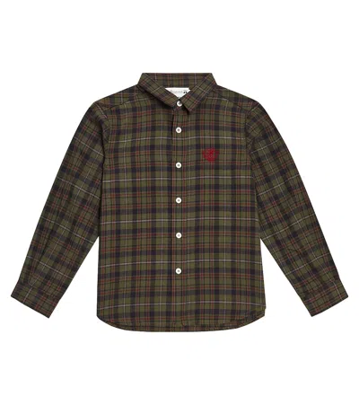 Bonpoint Kids' Tangui Cotton Shirt In Green