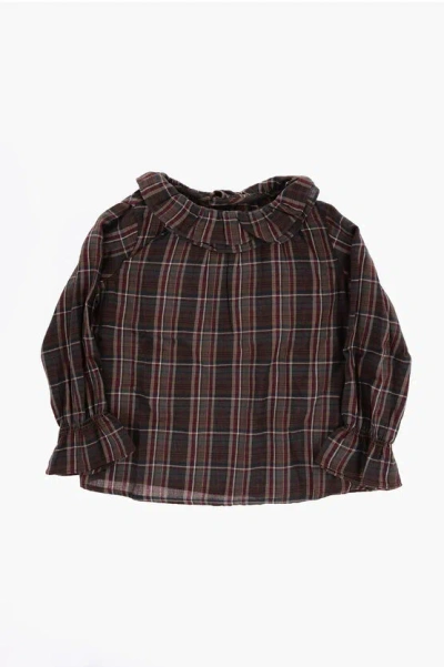 Bonpoint Tartan Checked Cotton Blouse