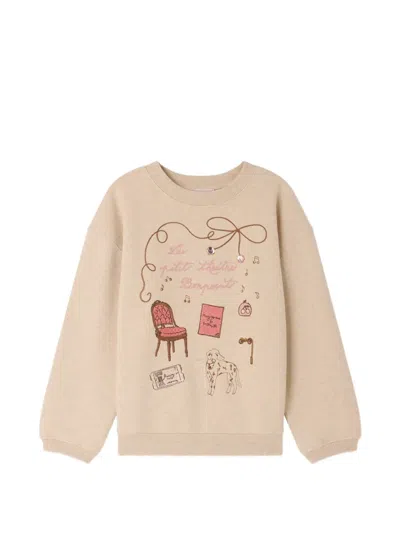 Bonpoint Tayla Graphic-print Sweater In Nude