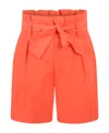 Bonpoint Teen Belted High-waisted Shorts In Orange