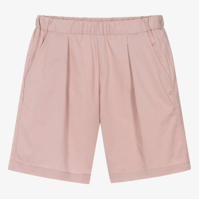 Bonpoint Teen Girls Pink Pleated Cotton Shorts