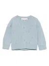 Bonpoint Tibile Logo-pattern Cashmere Cardigan In Blue