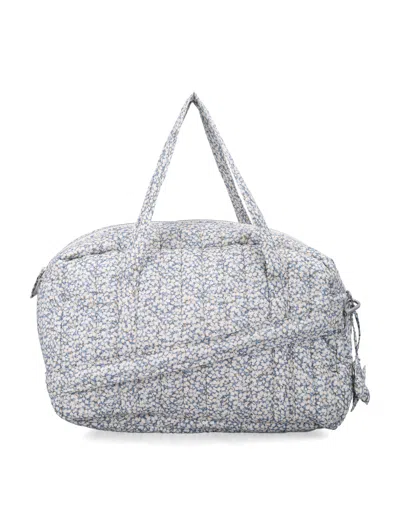 Bonpoint The Piou Mini Quilted Floral Changing Handbag For Girls In Blu