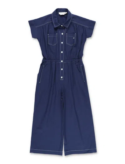 Bonpoint Thenia Mini Jumpsuit For Girls In Ra Indigo