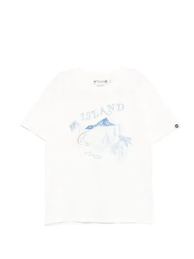 Bonpoint Kids' Thibald Island-print T-shirt In White