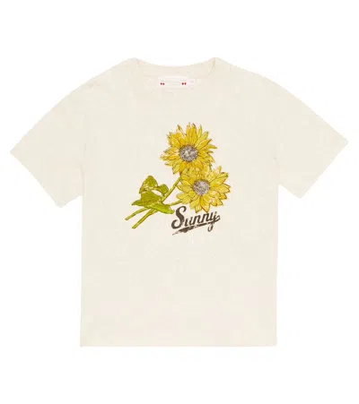Bonpoint Kids' Thida Cotton And Linen T-shirt In Upb Galet