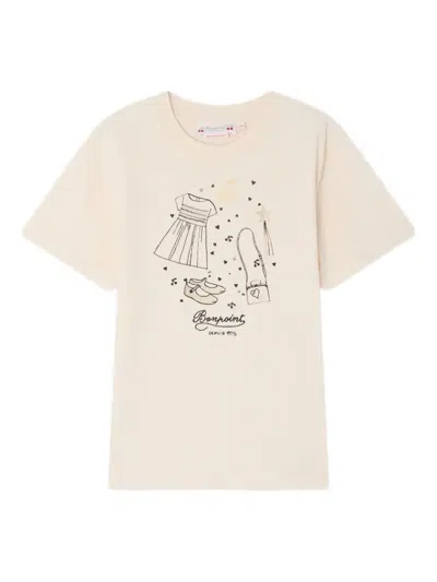 Bonpoint Kids' Thida Embroidered T-shirt In Neutral