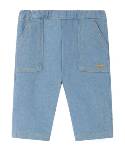 Bonpoint Thursday Baby Denim Trousers In Organic Cotton In Blue
