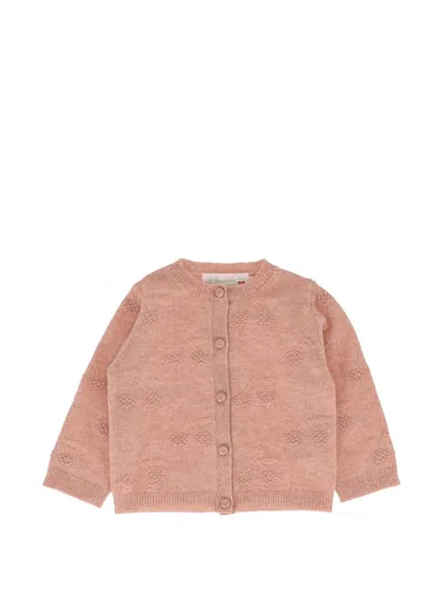 Bonpoint Kids' Tibile Cherry-pattern Cardigan In Pink