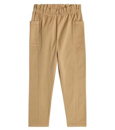 Bonpoint Kids' Tiche Cotton Twill Pants In Beige