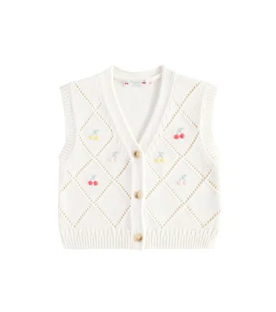 Bonpoint Kids' Ticiana Cotton And Cashmere Vest In White