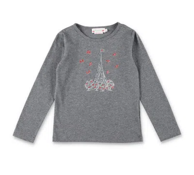 Bonpoint Kids'  Tidjiane Crewneck Long-sleeved T-shirt In Gray