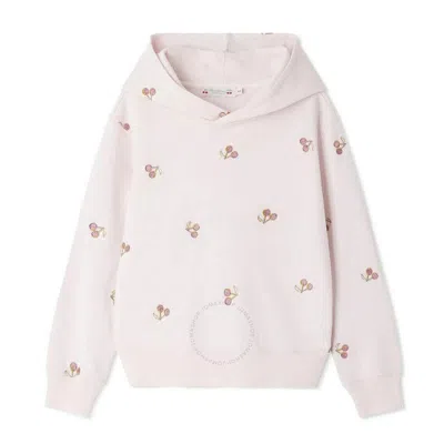 Bonpoint Tita Cherry-embroidered Cotton Hoodie In Pink