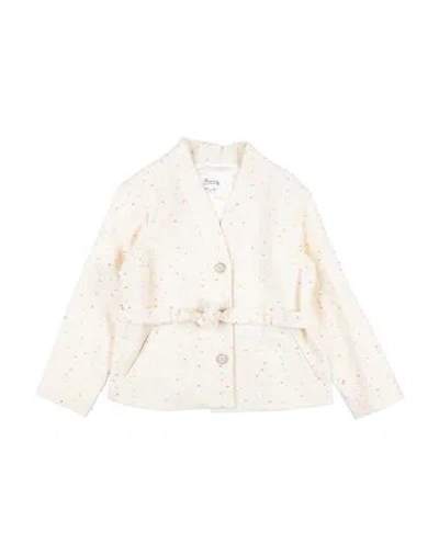 Bonpoint Babies'  Toddler Girl Blazer Cream Size 6 Cotton, Polyester, Polyamide In White