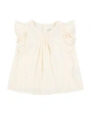 BONPOINT BONPOINT TODDLER GIRL TOP IVORY SIZE 4 COTTON, VISCOSE, POLYESTER