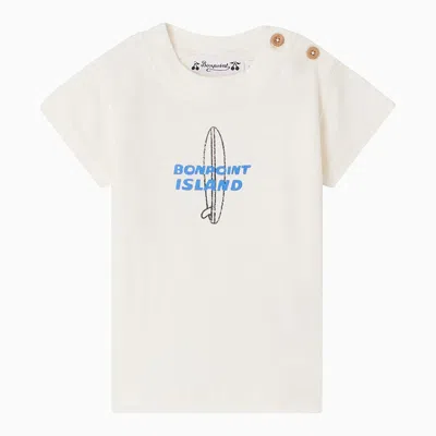Bonpoint Tom Ecru T-shirt With Print In Beige