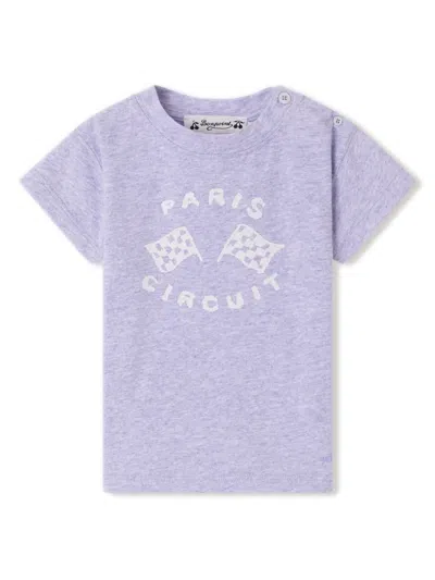 Bonpoint Babies' Tom Jersey-texture T-shirt In Purple