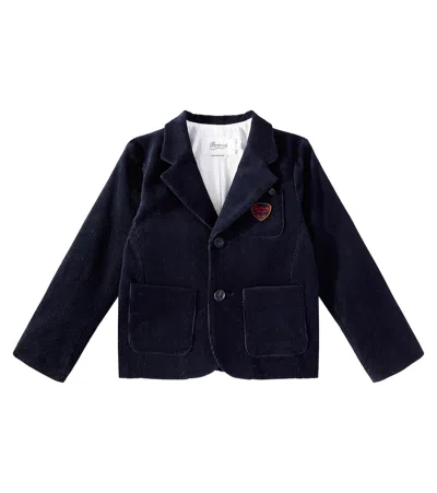 Bonpoint Kids' Tomas Cotton Corduroy Blazer In Blue