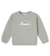 Bonpoint Tonino Sweatshirt In Grey-green With Embroidered Logo In Gray