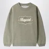 Bonpoint Tonino Sweatshirt In Grey-green With Embroidered Logo In Green