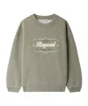 Bonpoint Tonino Sweatshirt In Grey-green With Embroidered Logo In Green