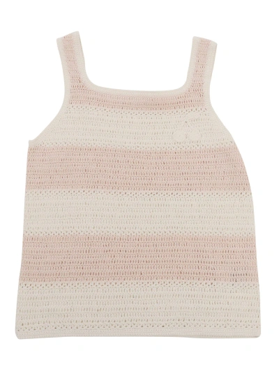 Bonpoint Kids' Top Rosa E Bianco In Pink