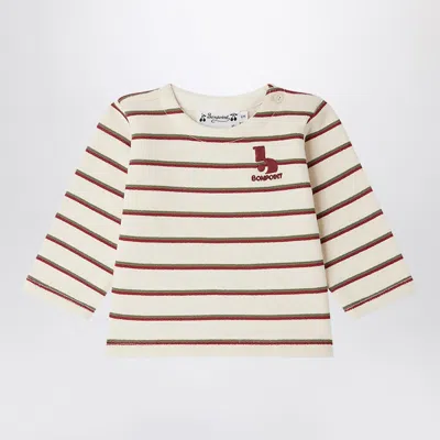Bonpoint Tourbillon Striped Cotton T-shirt In Neutral